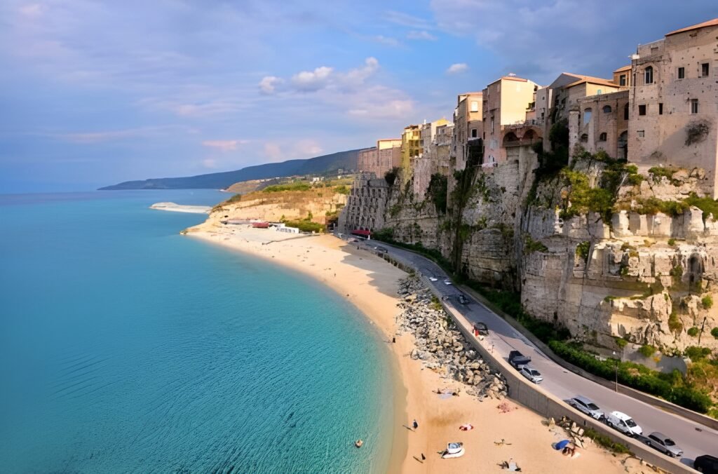beach and sea of Tropea Calabria Italy